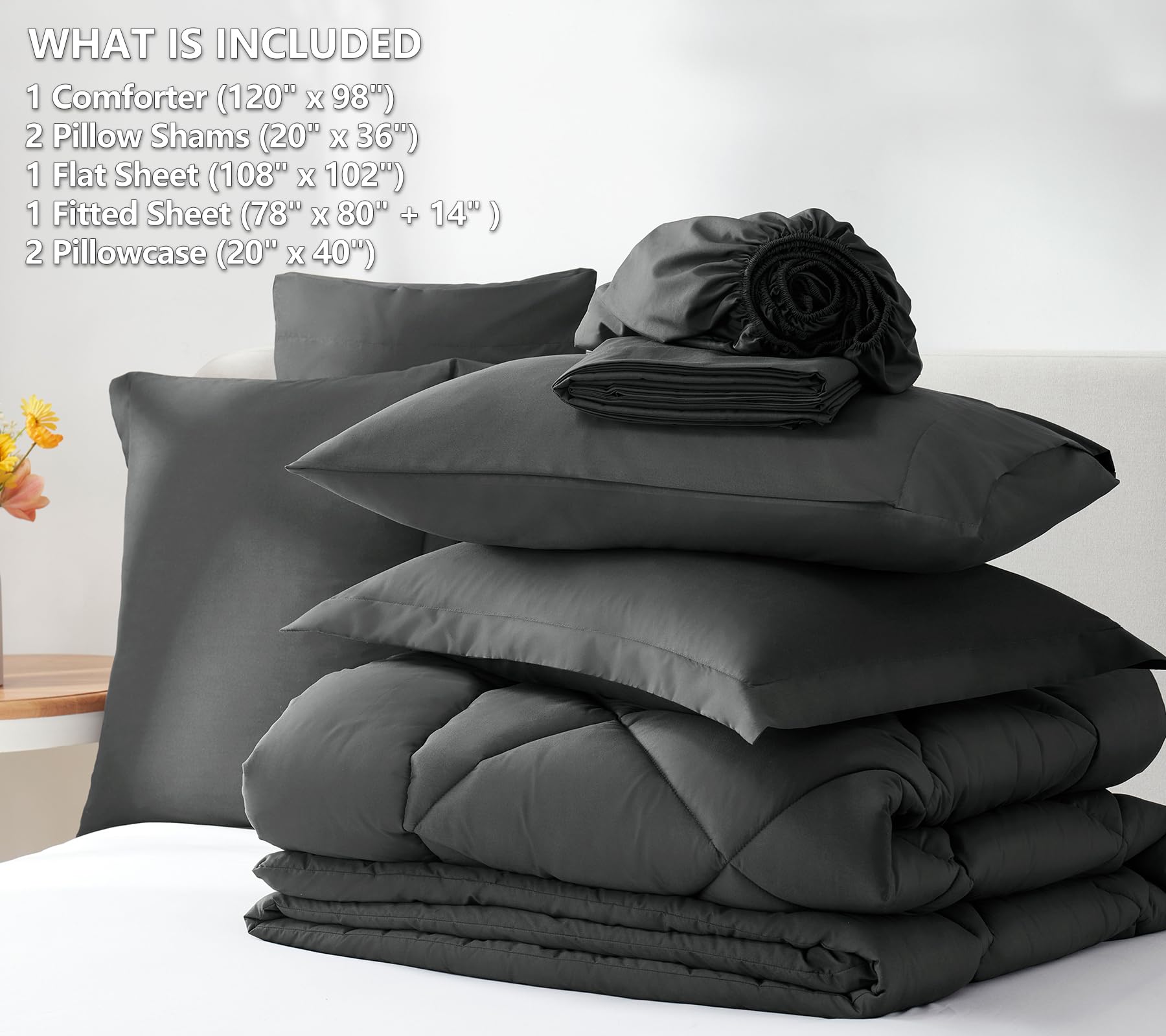 CozyLux flat sheet 108x102 laid out with the rest of the set.