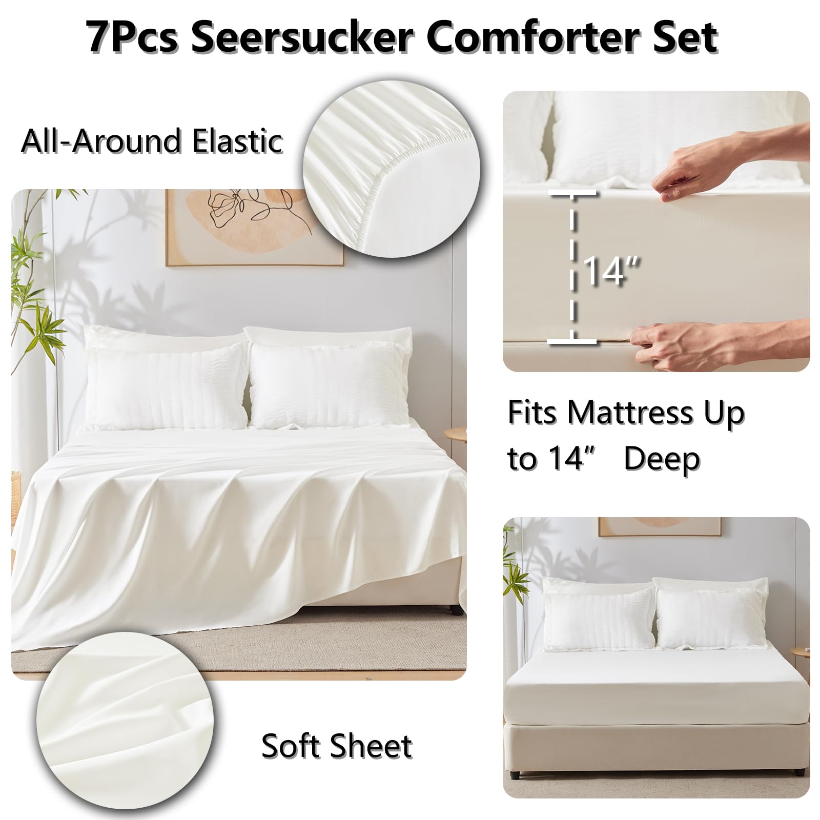 CozyLux flat sheet ivory 81x96 for roomy, comfortable bed coverage.