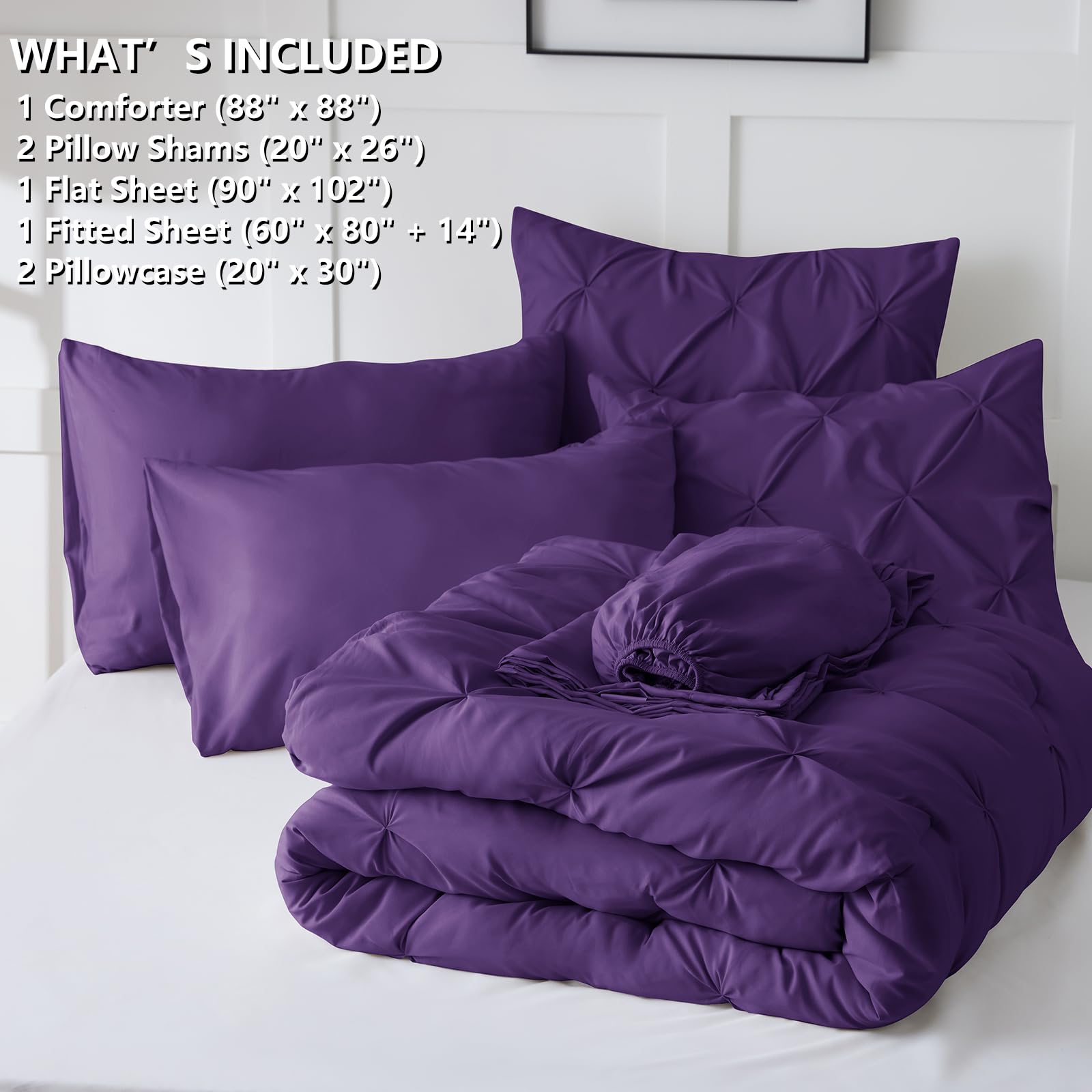 CozyLux flat sheet 90x102 with fitted sheet included for easy bedding setup