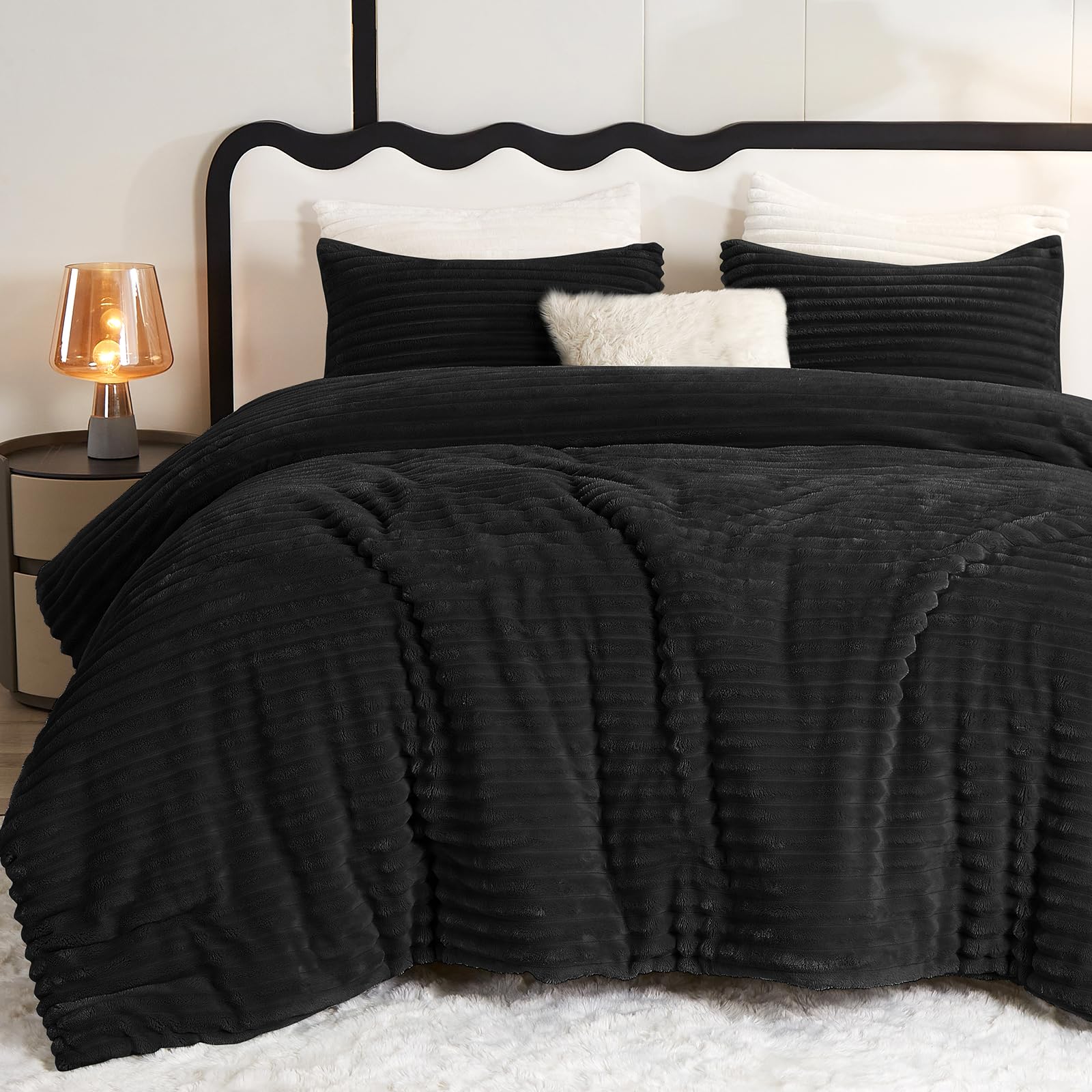 CozyLux fluffy full-size comforter close-up showing plush warmth.