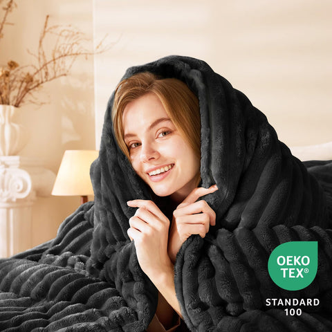 CozyLux stripe-pattern comforter set adds stylish texture to your bedroom.