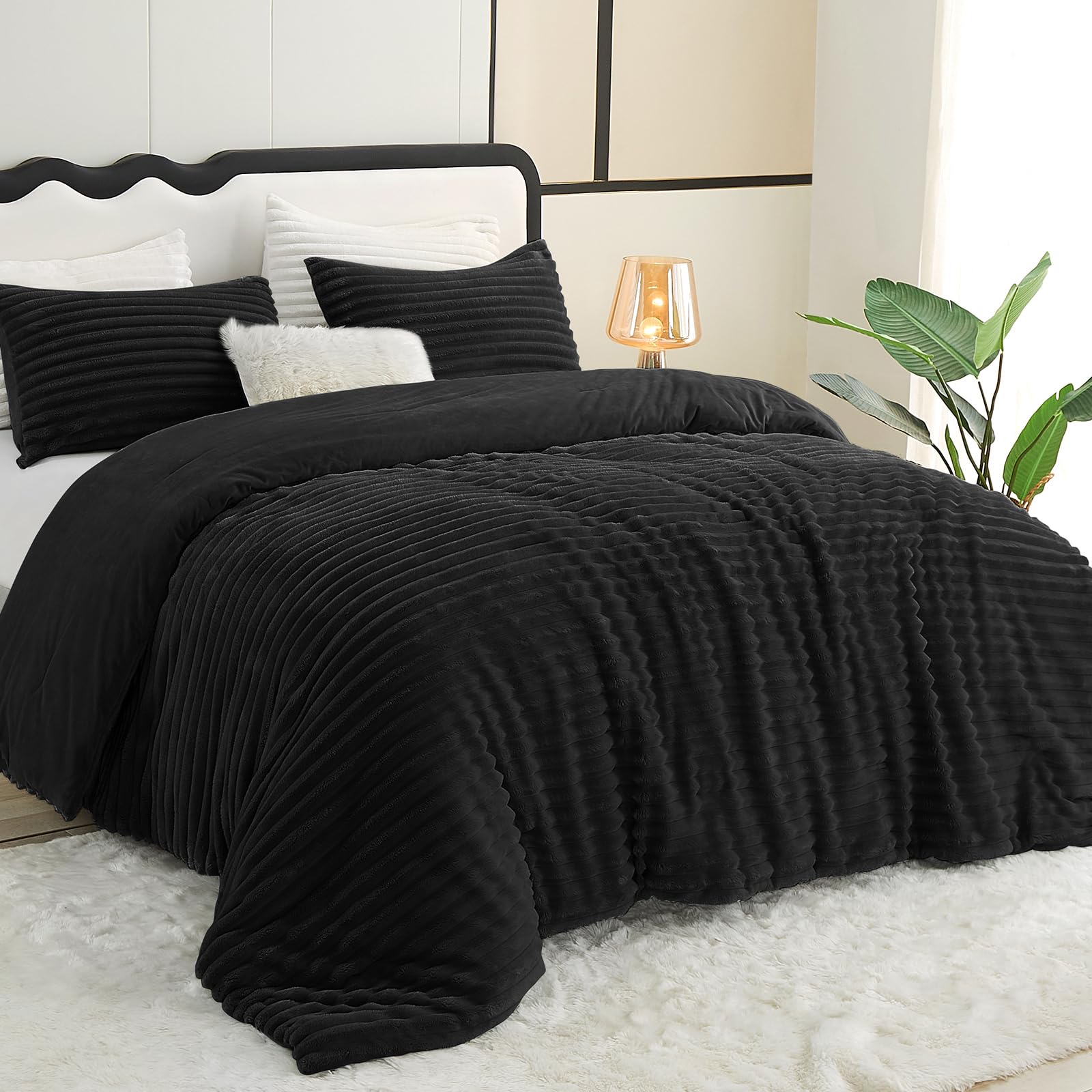 CozyLux fluffy queen comforter set packaging-ready image ideal for gifting.