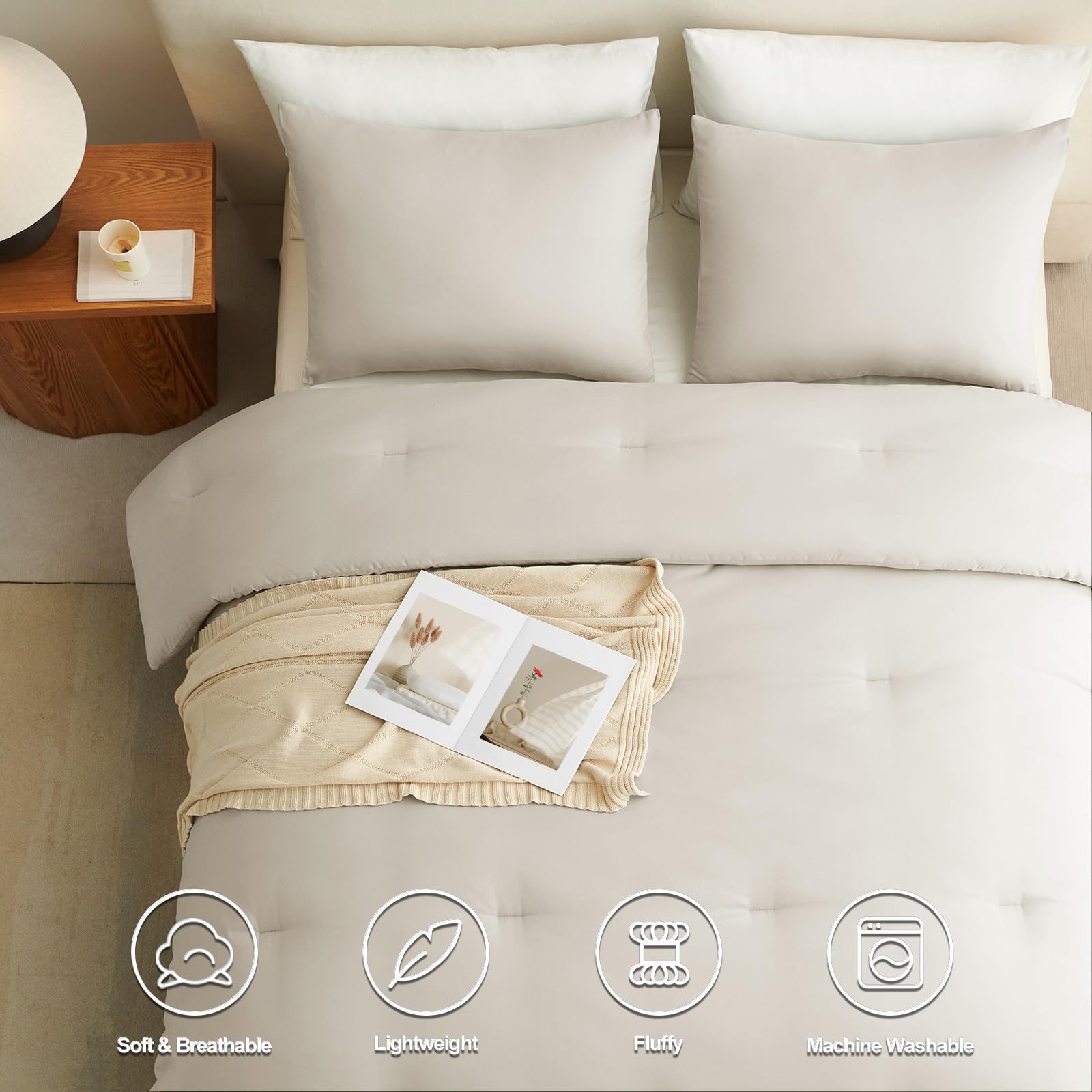 CozyLux four corner ties stabilize the comforter to prevent shifting