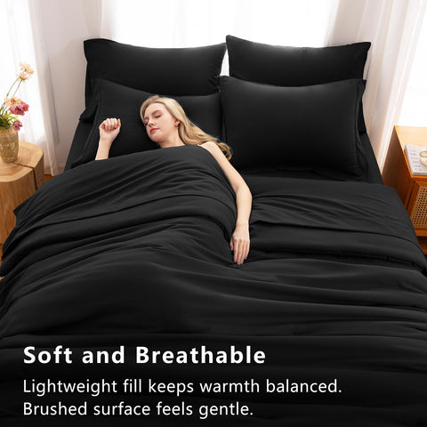 CozyLux shams in black complete a coordinated bedroom look