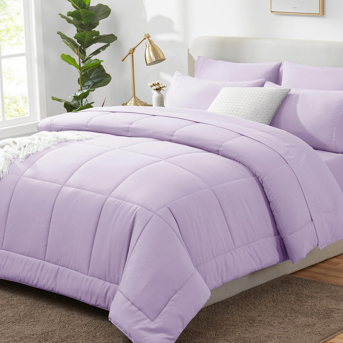 CozyLux full-size lavender bed-in-a-bag demonstrates all-season softness