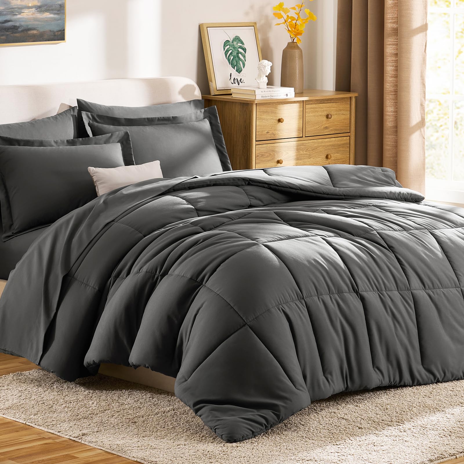 CozyLux 7-piece set provides a complete bed makeover ready to use