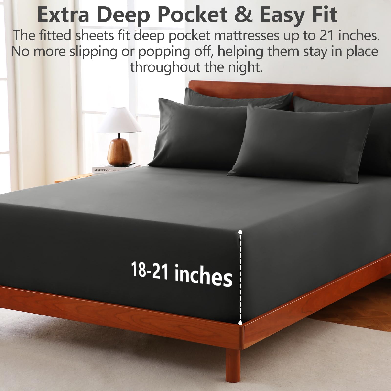 CozyLux king flat sheet demonstrates generous width for full bed coverage and tidy corners.