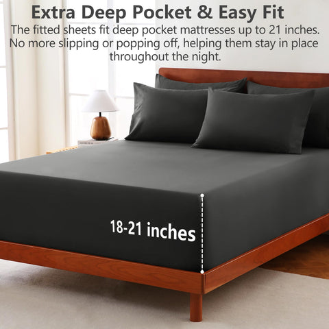 CozyLux king flat sheet demonstrates generous width for full bed coverage and tidy corners.