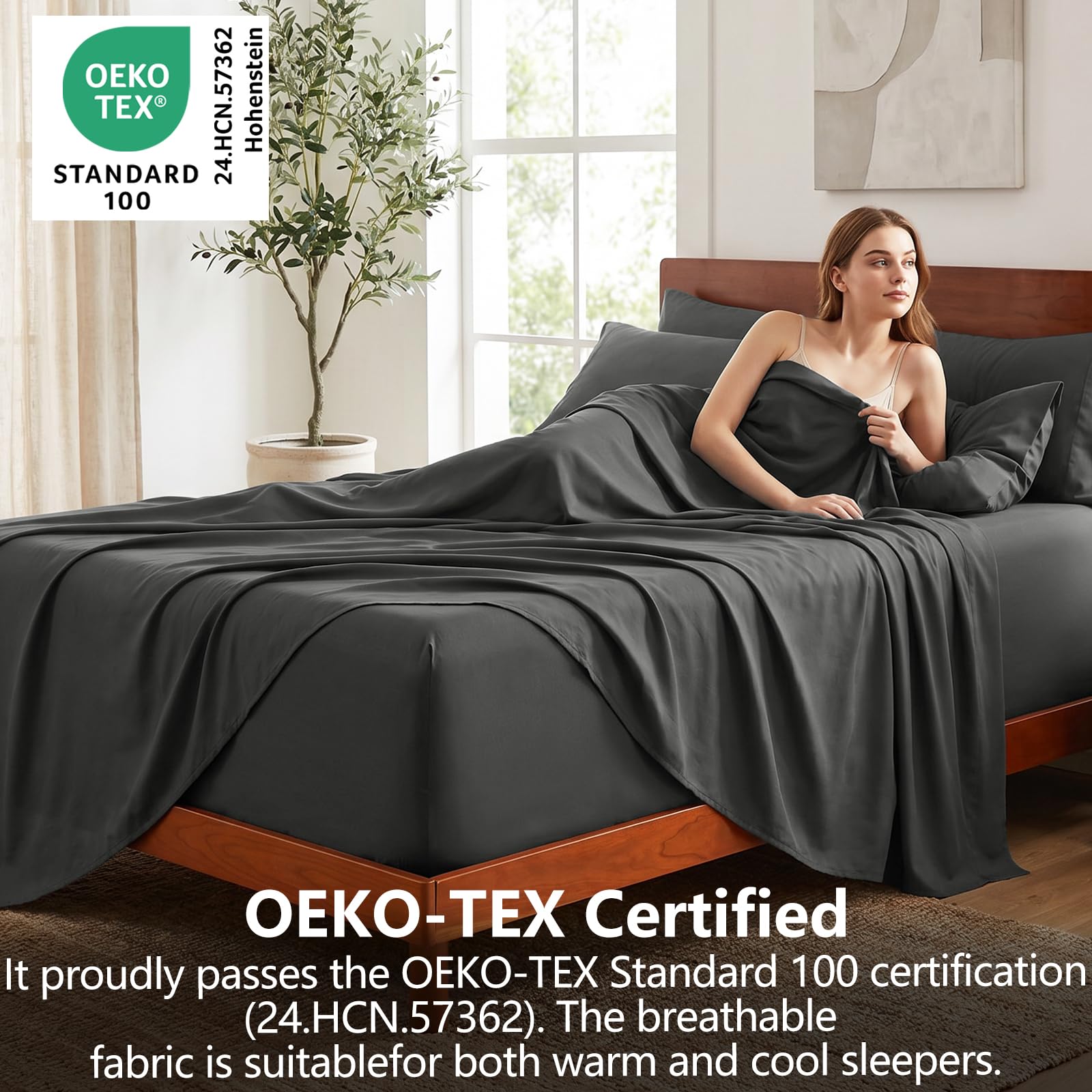 CozyLux four pillowcases showcase soft microfiber and breathable comfort for a cool night.