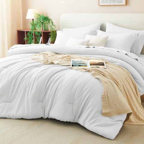 CozyLux king-size comforter set on a styled bedroom bed for a fresh look.