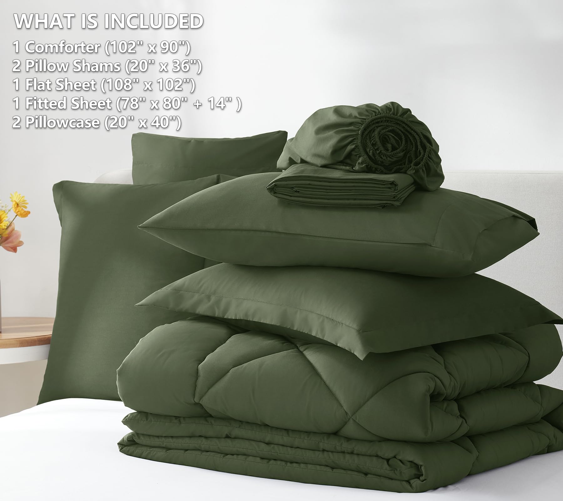 CozyLux bed-in-a-bag contents laid out for quick setup