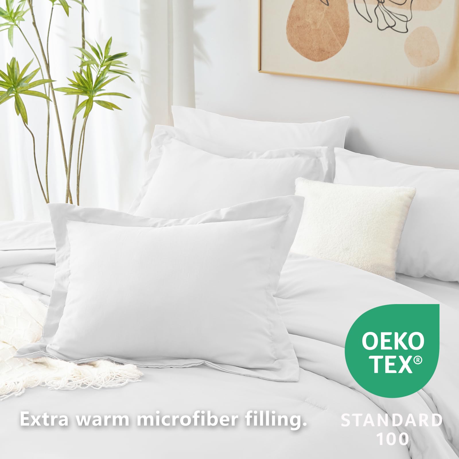 CozyLux quilted-detail close-up shows durable stitching on the comforter.
