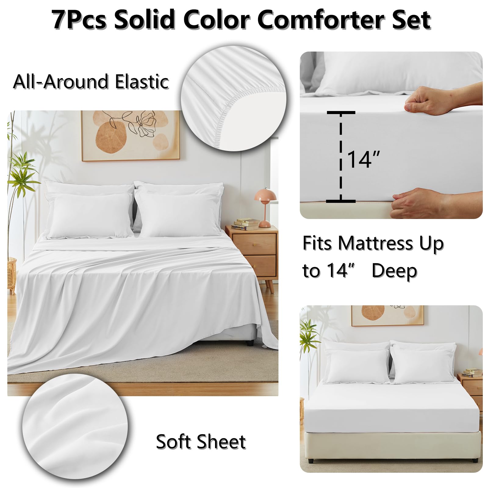CozyLux microfiber close-up highlights soft, quiet fabric for all-season sleep.