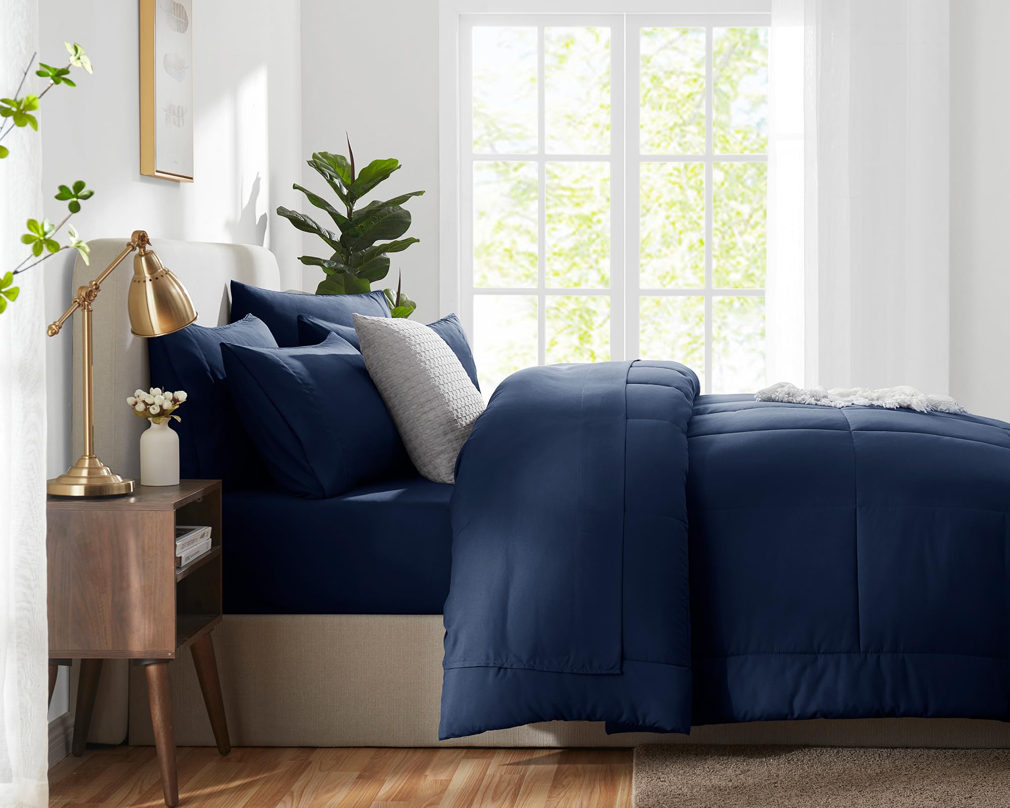 CozyLux navy all-season bed-in-a-bag set for cozy nights.