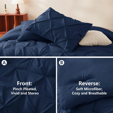 cozy lux king size pillow sham pair complements pinch-pleat design for coordinated bedding aesthetics