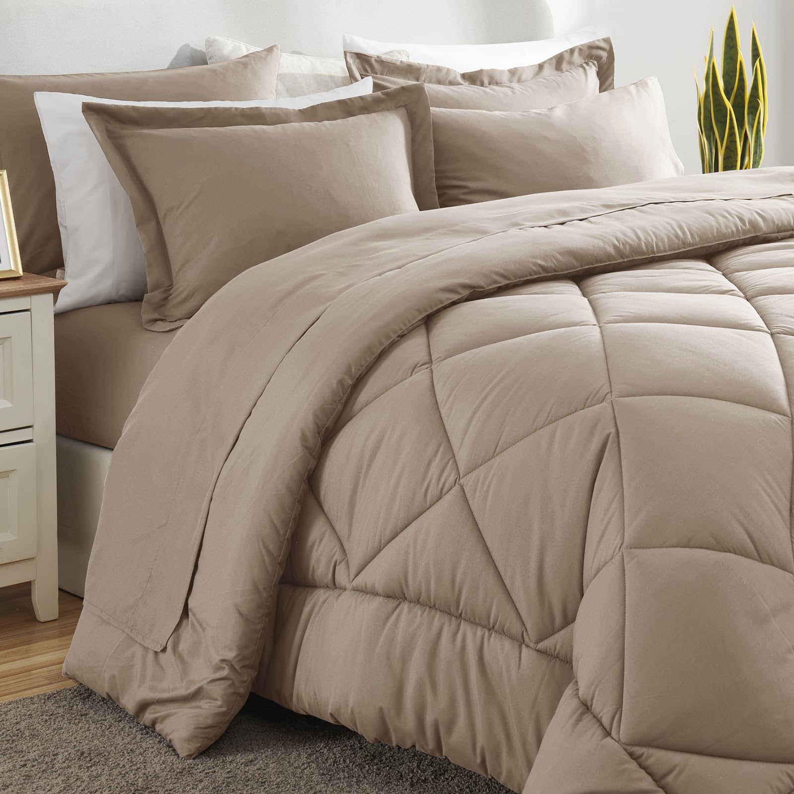 Neutral khaki color to suit many bedroom styles.