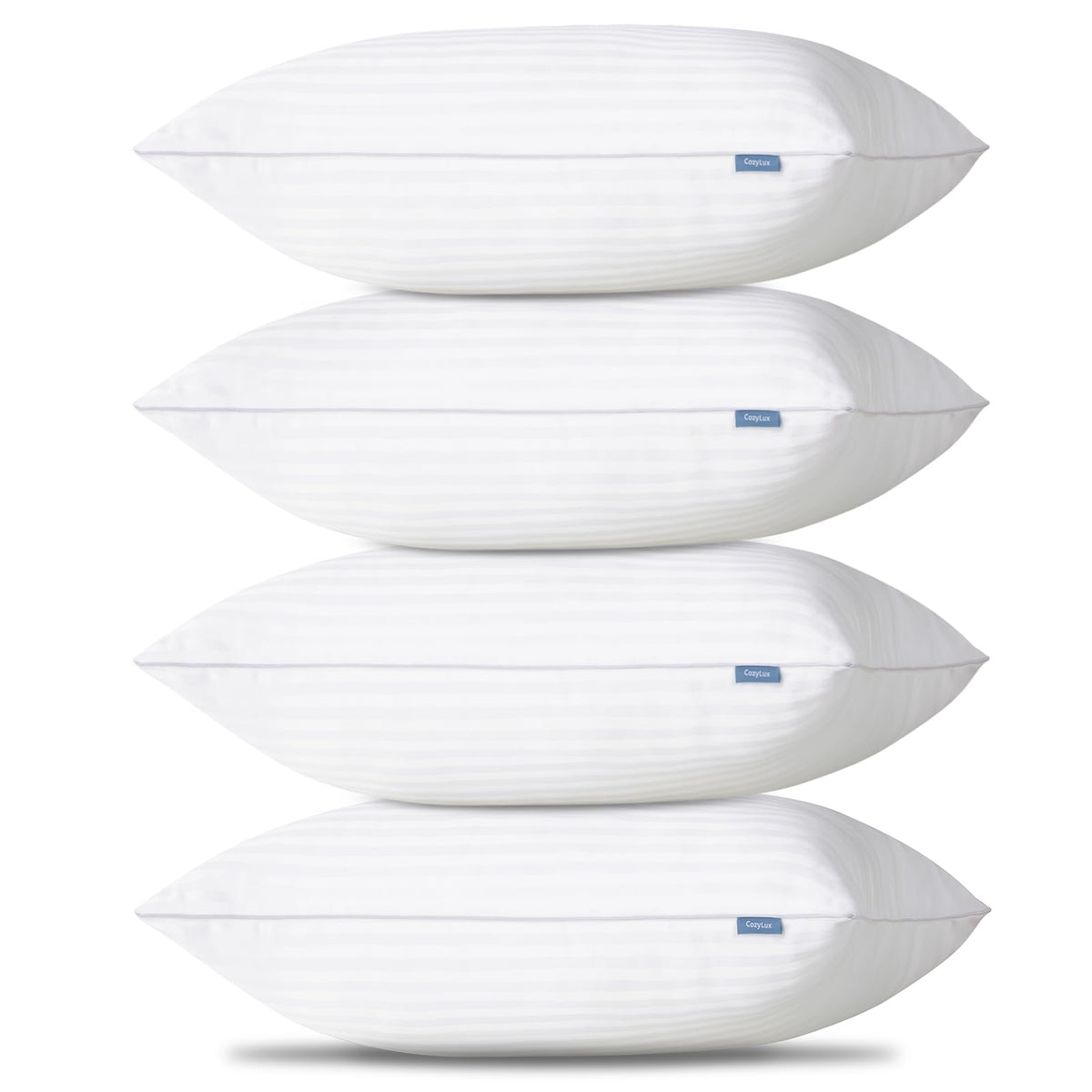 CozyLux pillow queen 18x28 four-pack setup for versatile sleeping arrangements.