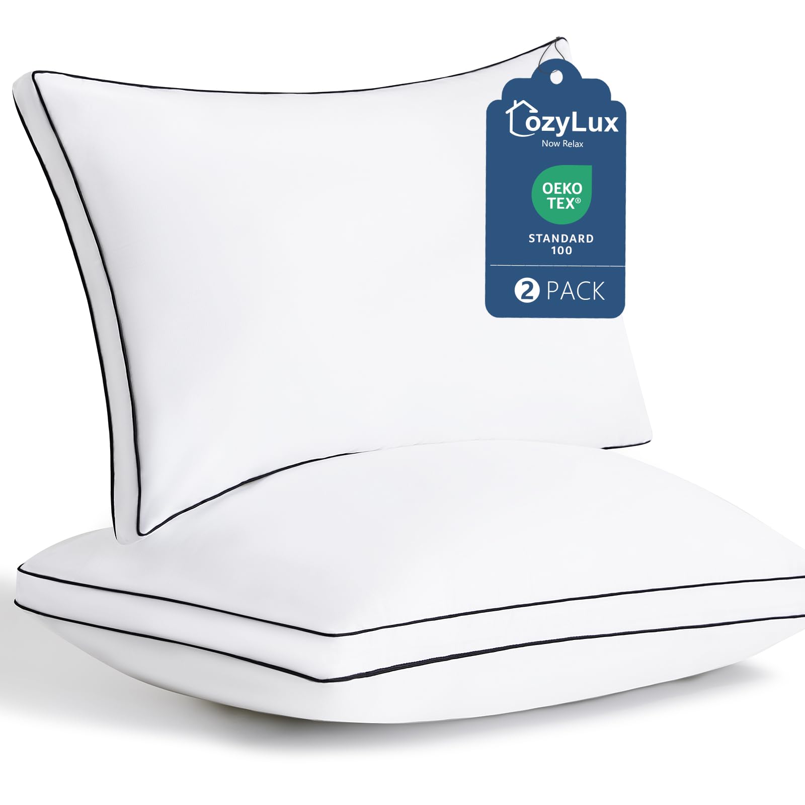 CozyLux Pillow: double-edge sewing enhances durability for long-lasting comfort.