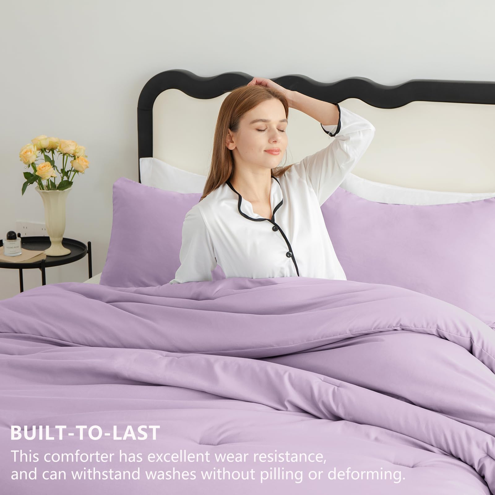 CozyLux pillowcases 20x26 with coordinated lavender shade and neat edges.