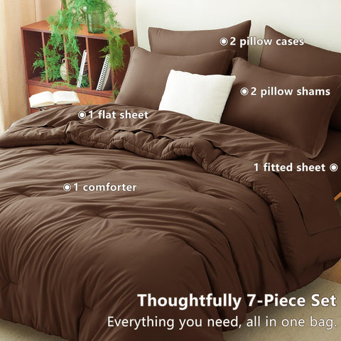 CozyLux pillowcases in brown present a sleek, coordinated look.