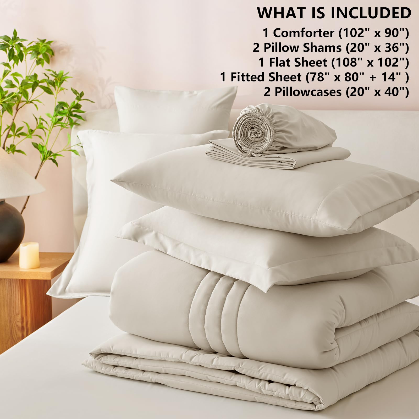 CozyLux pillowcases 20x40 finishing the 7-piece set