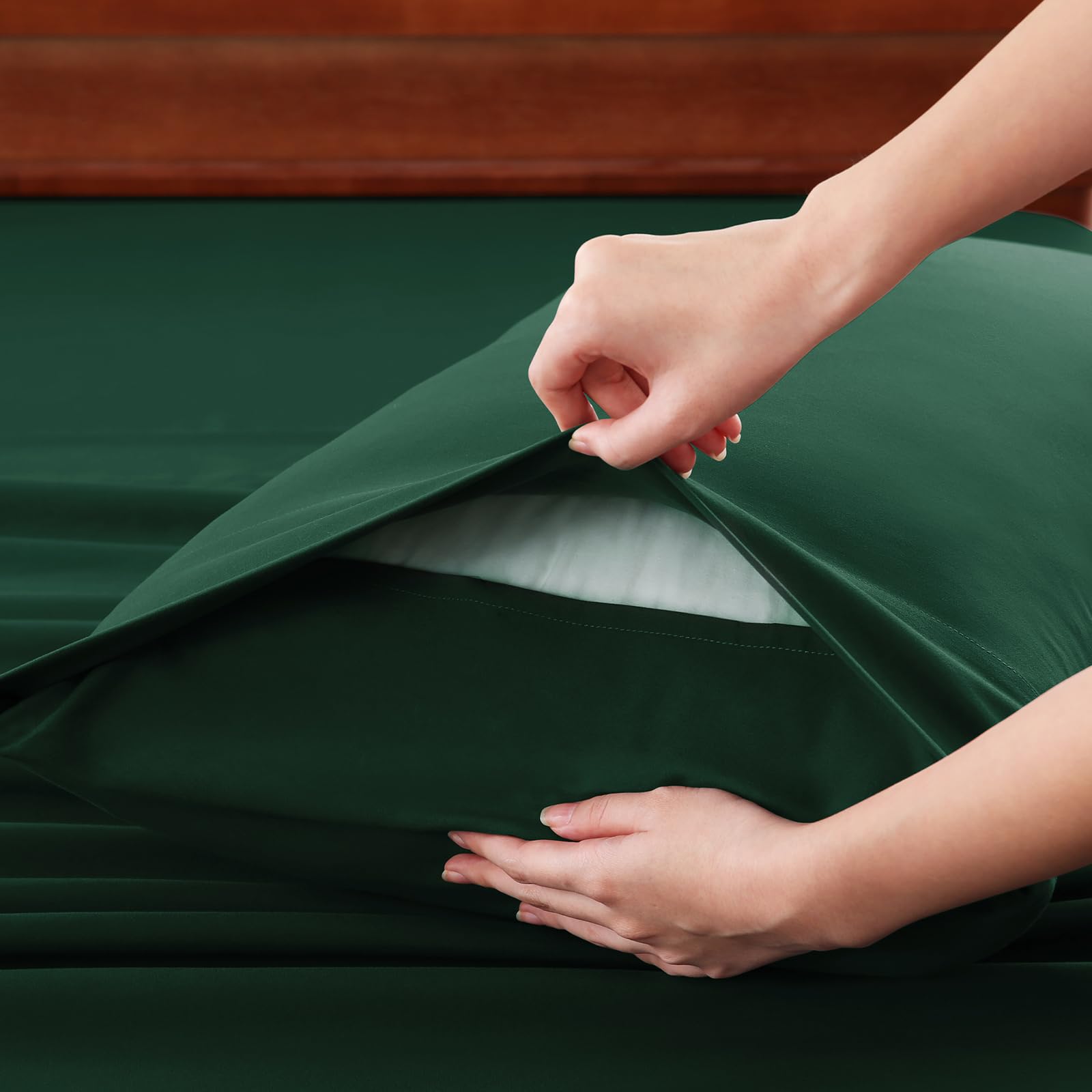 CozyLux pillowcases and flat sheet showcase coordinated color and soft touch.