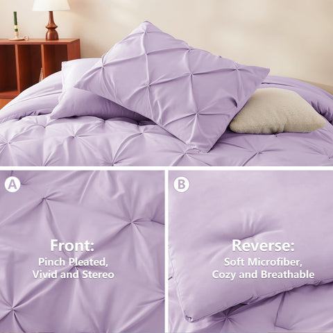 Pinch-pleat detailing on CozyLux bedding for an elegant, contemporary look.