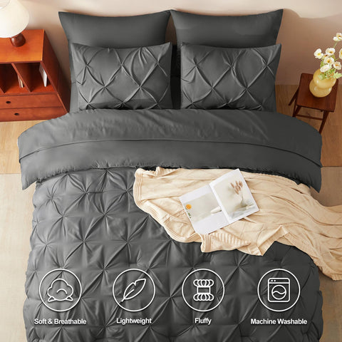 CozyLux queen bed in a bag flat sheet showcases breathable microfiber comfort