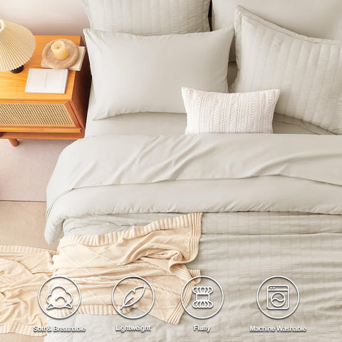 CozyLux bed-in-a-bag in vacuum packaging, easy to store and fluff quickly