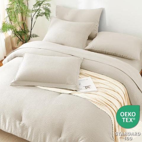 CozyLux queen bedding set laid out to show all seven pieces.