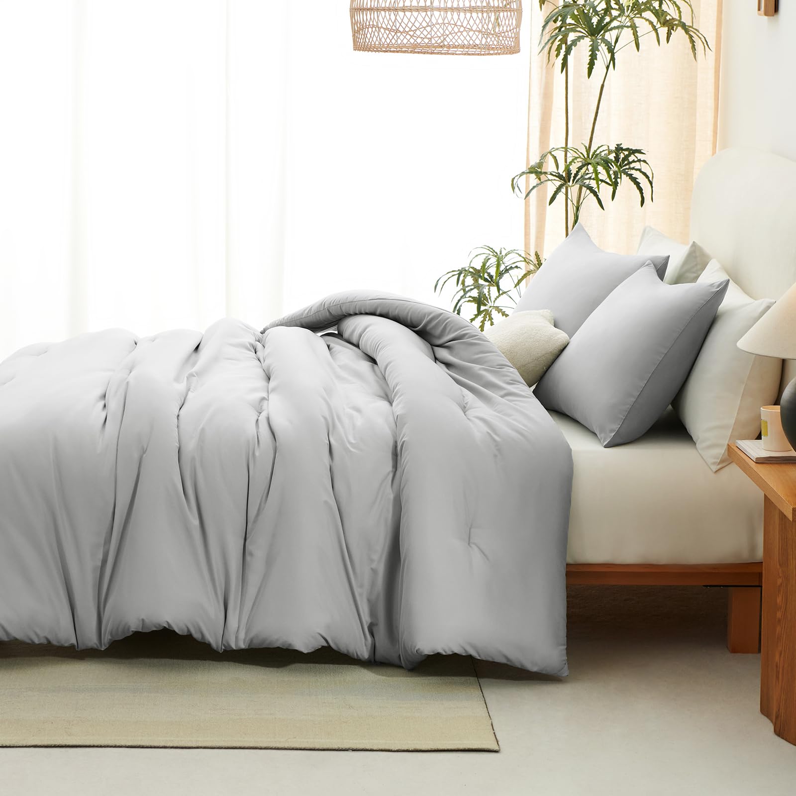 CozyLux Queen Comforter breathable microfiber delivers cool comfort on warm nights.