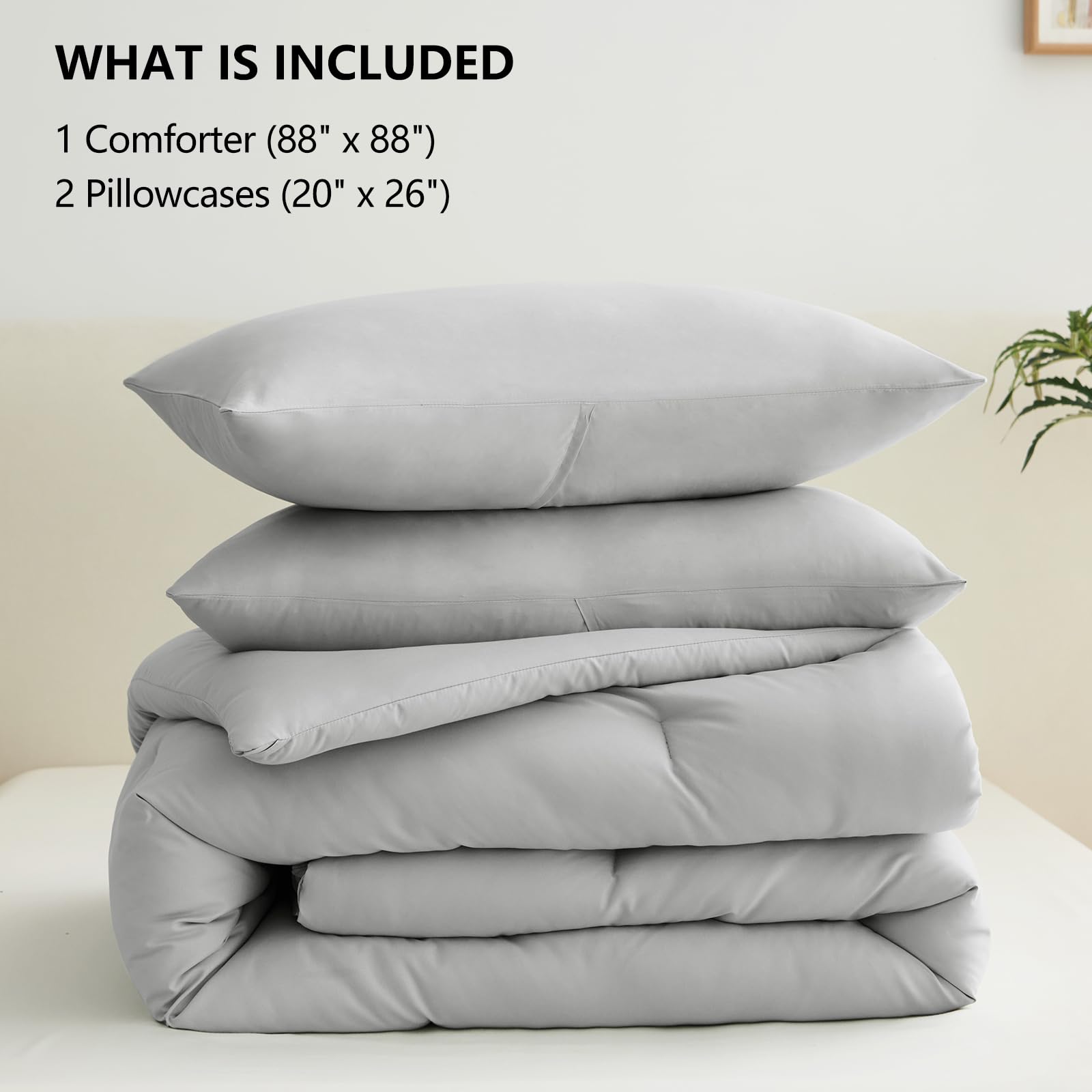 CozyLux Queen Comforter on bed illustrates lightweight warmth for year-round use.