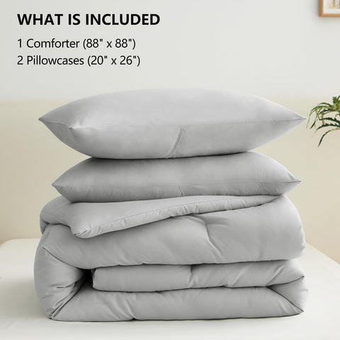 CozyLux Queen Comforter on bed illustrates lightweight warmth for year-round use.