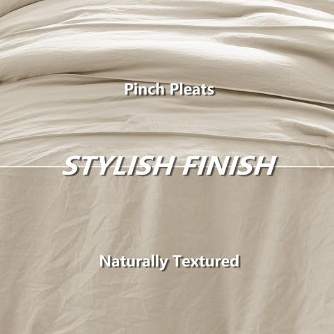 CozyLux queen beige down-alternative filling provides year-round warmth.