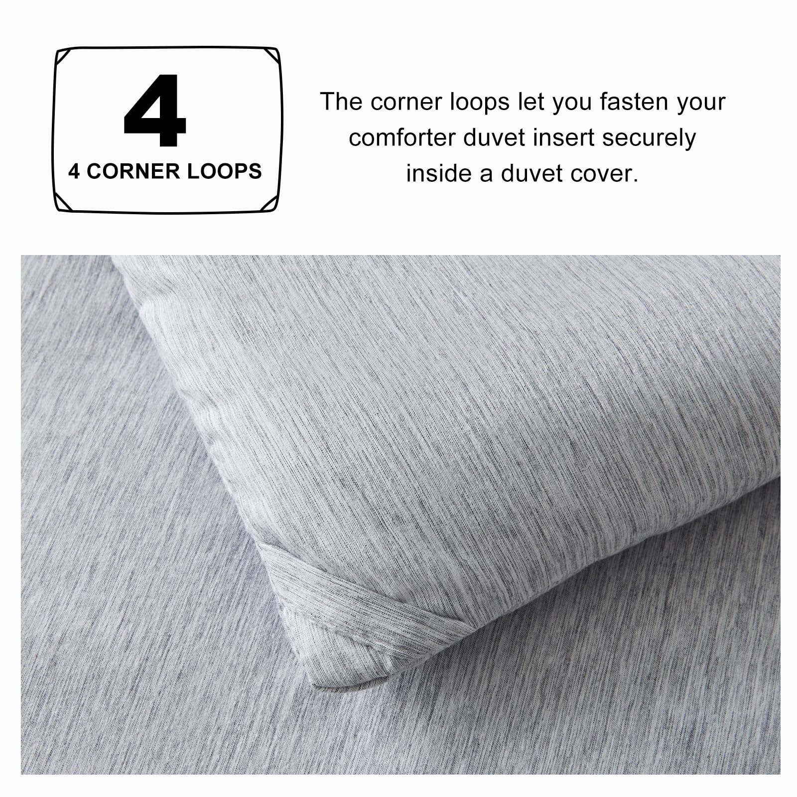 CozyLux queen comforter in light grey highlights timeless luxury.