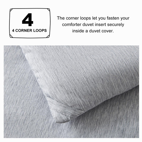 CozyLux queen comforter in light grey highlights timeless luxury.