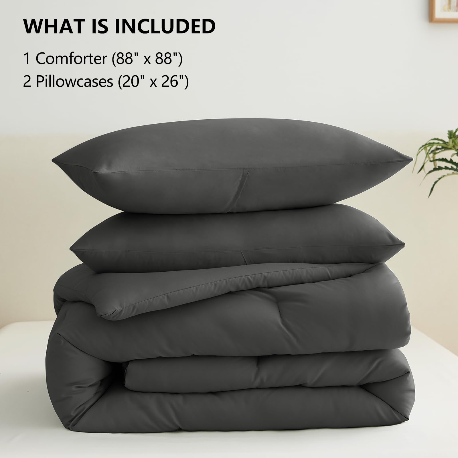 CozyLux queen comforter set in vacuum packaging ready to puff after washing