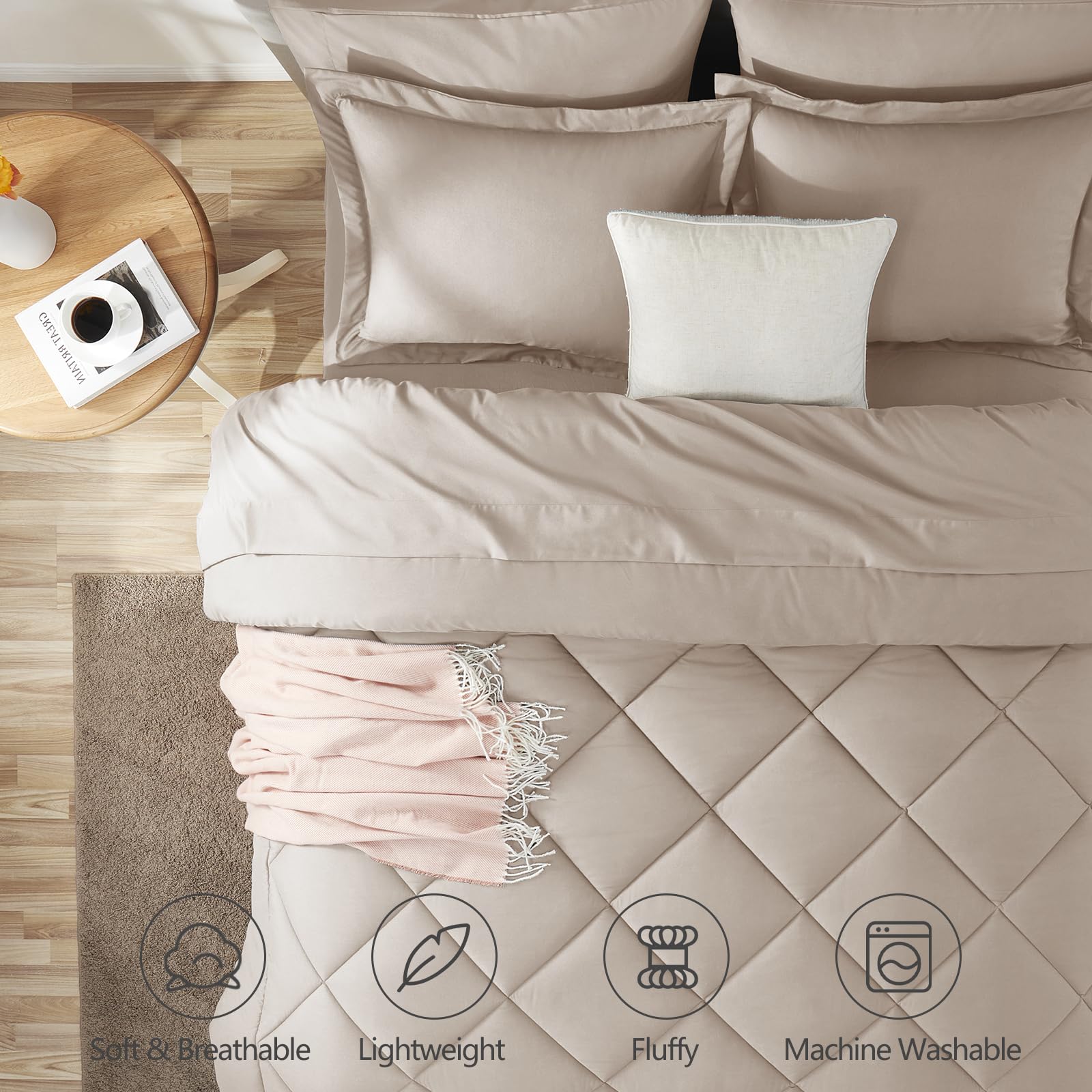 Close-up of CozyLux fabric texture highlighting soft microfiber