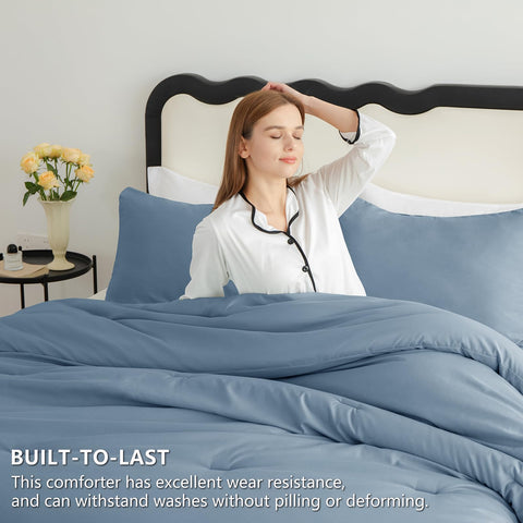 Hidden stitching on the CozyLux comforter keeps shape and prevents fill shifting.