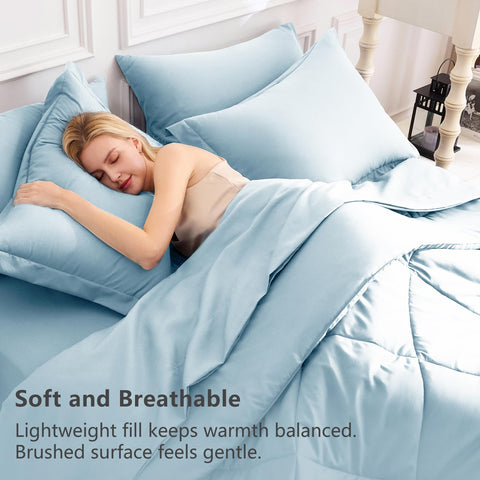 CozyLux Queen Comforter Set down-alternative fill delivers plush warmth.