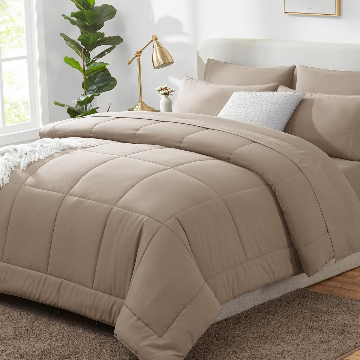 CozyLux queen comforter set main image showing plush all-season warmth