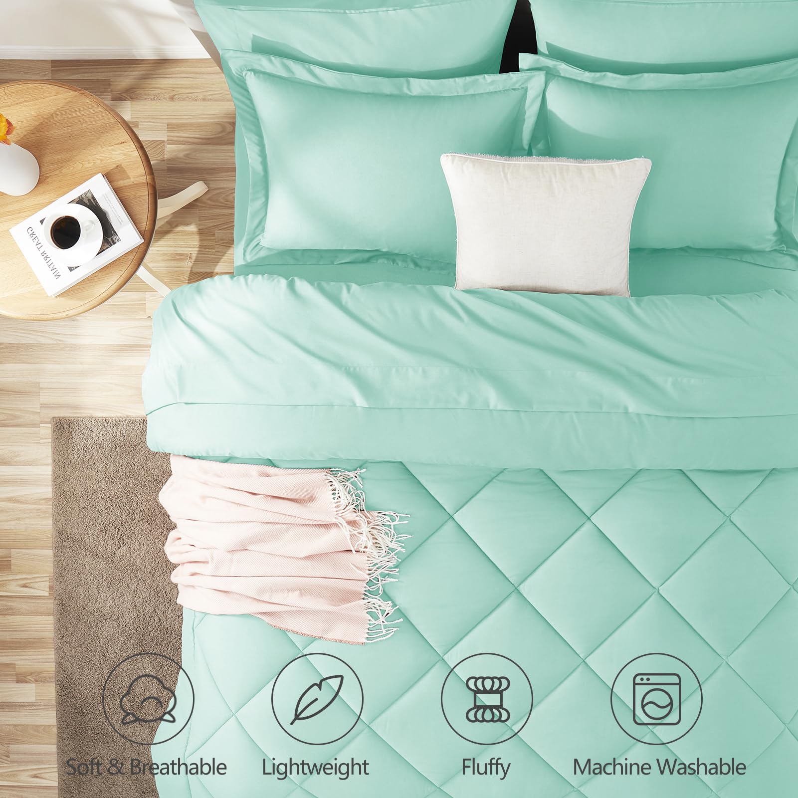 Close-up of CozyLux microfiber fabric showing breathable softness.