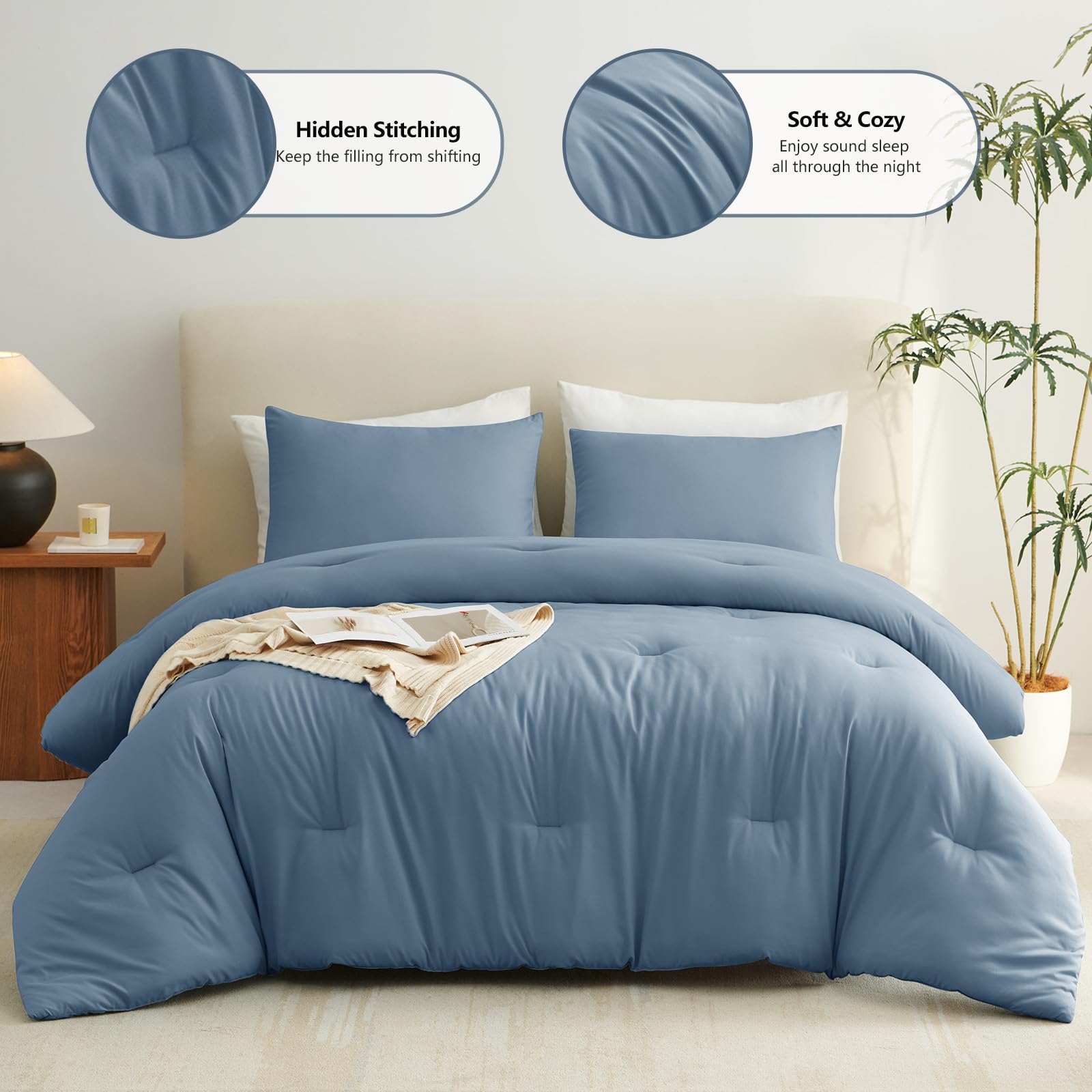 CozyLux queen comforter set neatly folded, enabling quick setup and tidy storage.