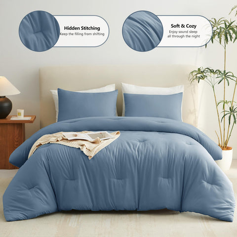 CozyLux queen comforter set neatly folded, enabling quick setup and tidy storage.