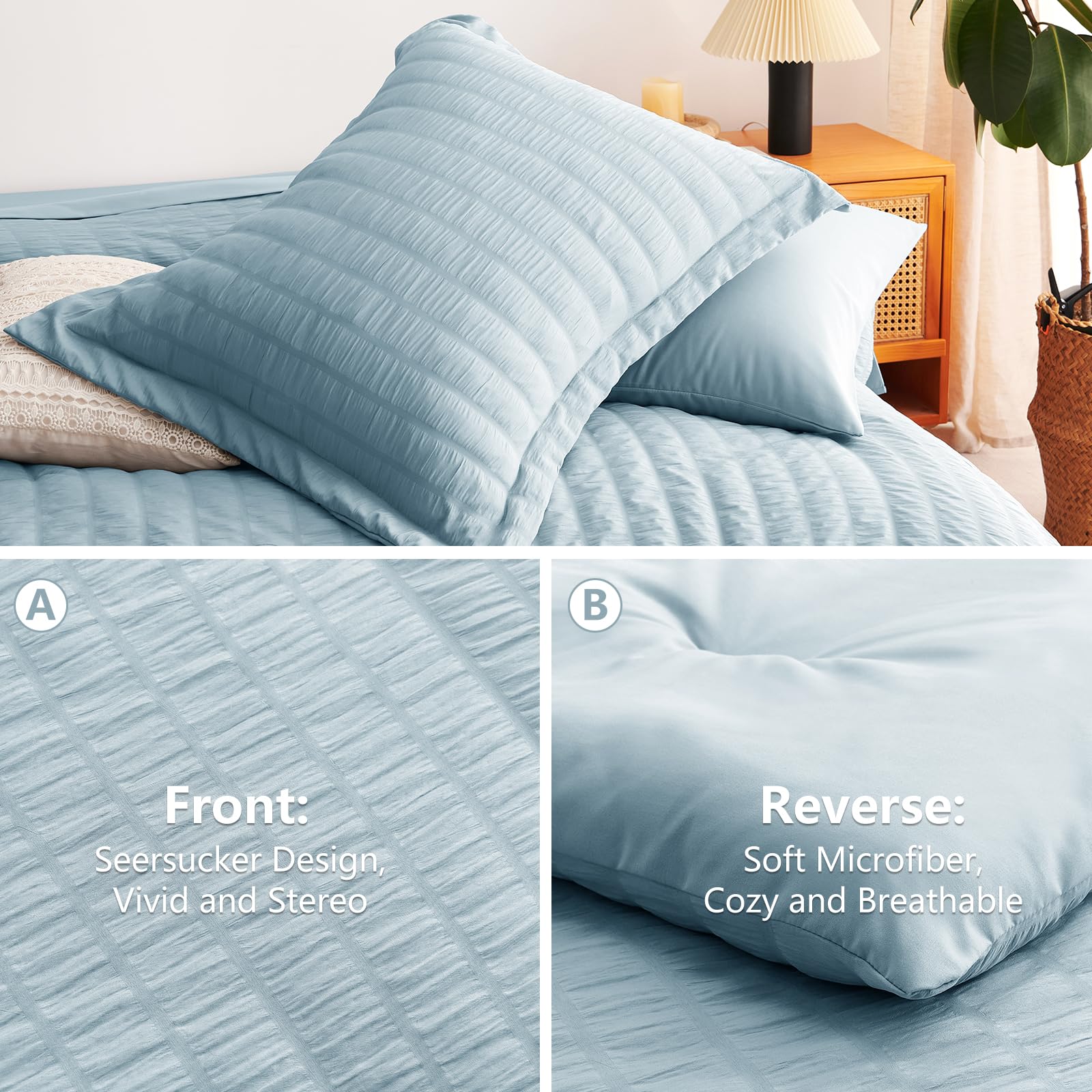 CozyLux comforter texture close-up reveals durable stitching and plush warmth