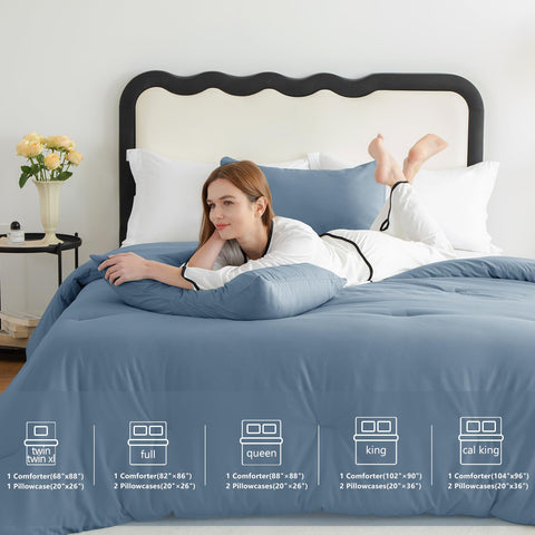 CozyLux pillowcases included to match the dusty blue set.