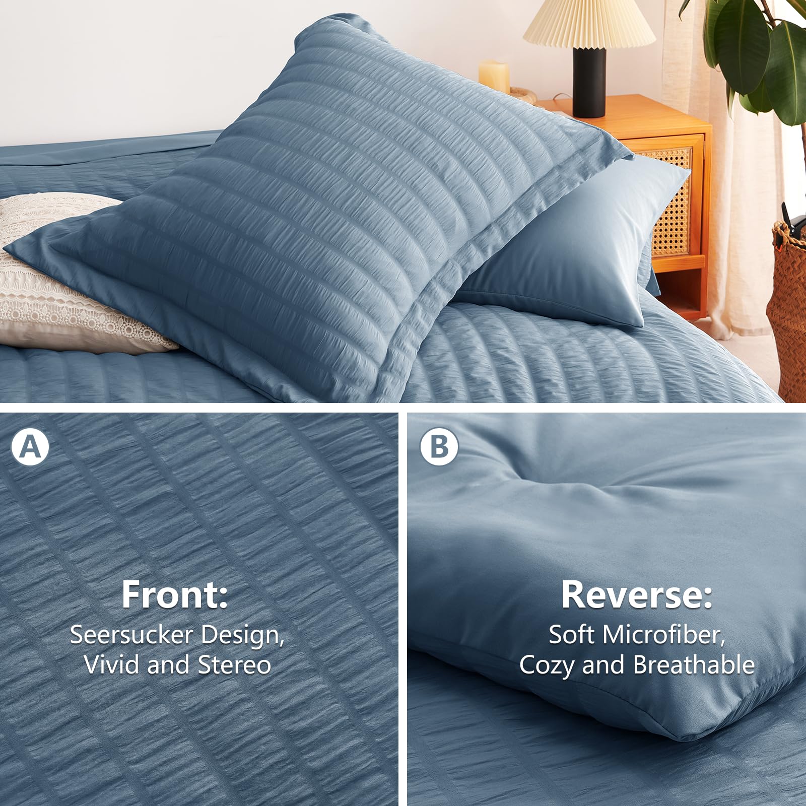 CozyLux bedding laid out with sheets and pillowcases visible for styling.