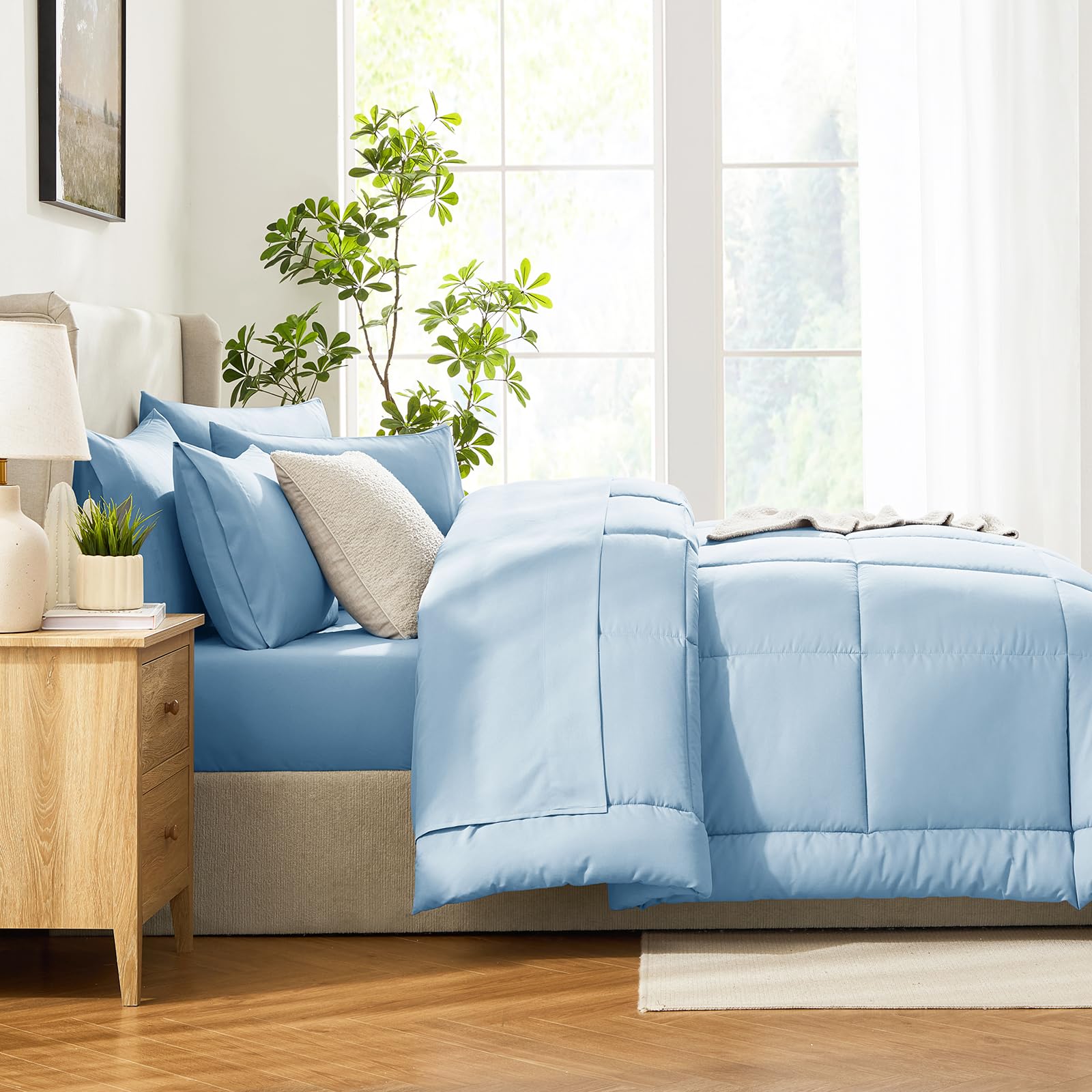 CozyLux vacuum-sealed packaging shown with fluffy result