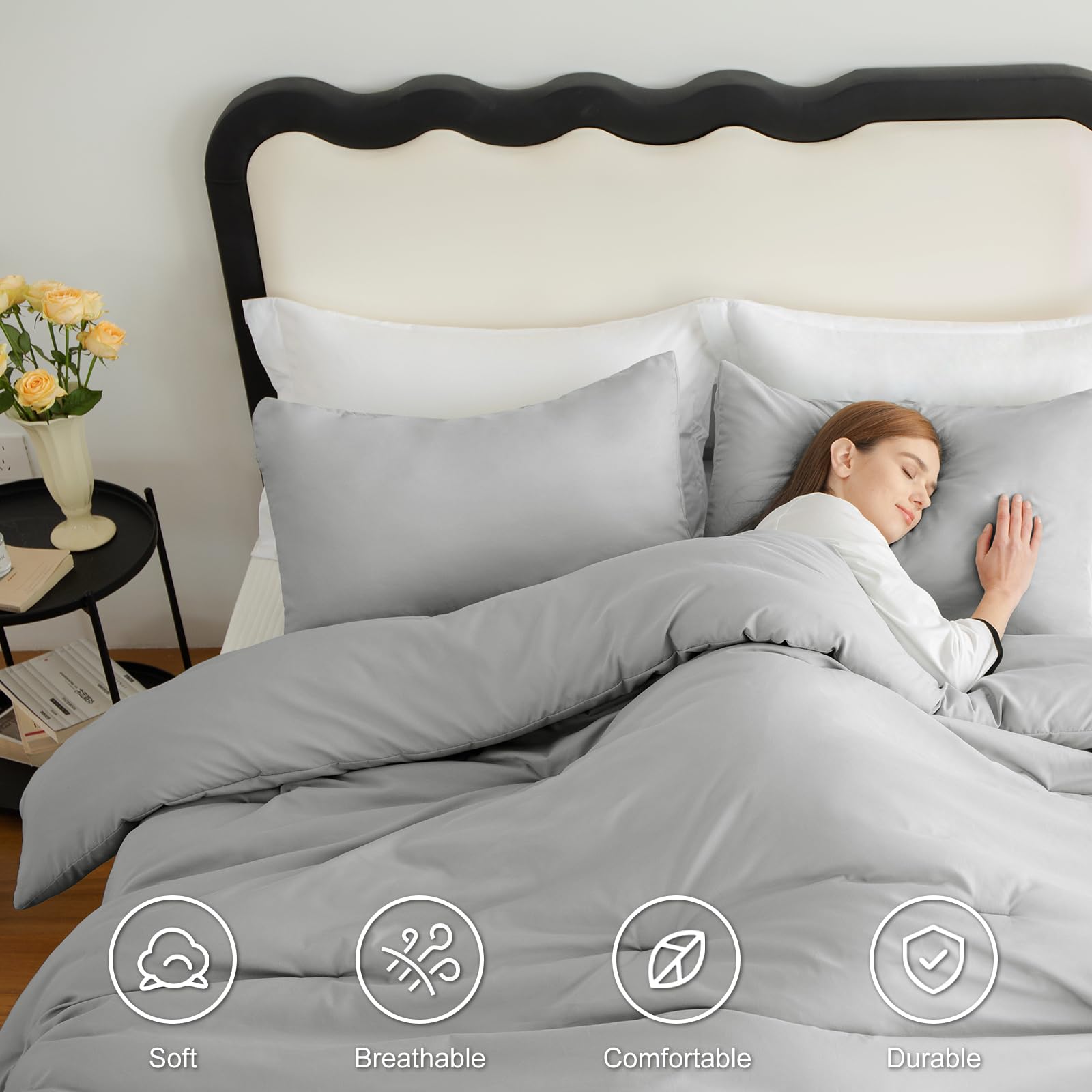 CozyLux Queen Comforter vacuum-pack, ready to puff after washing.