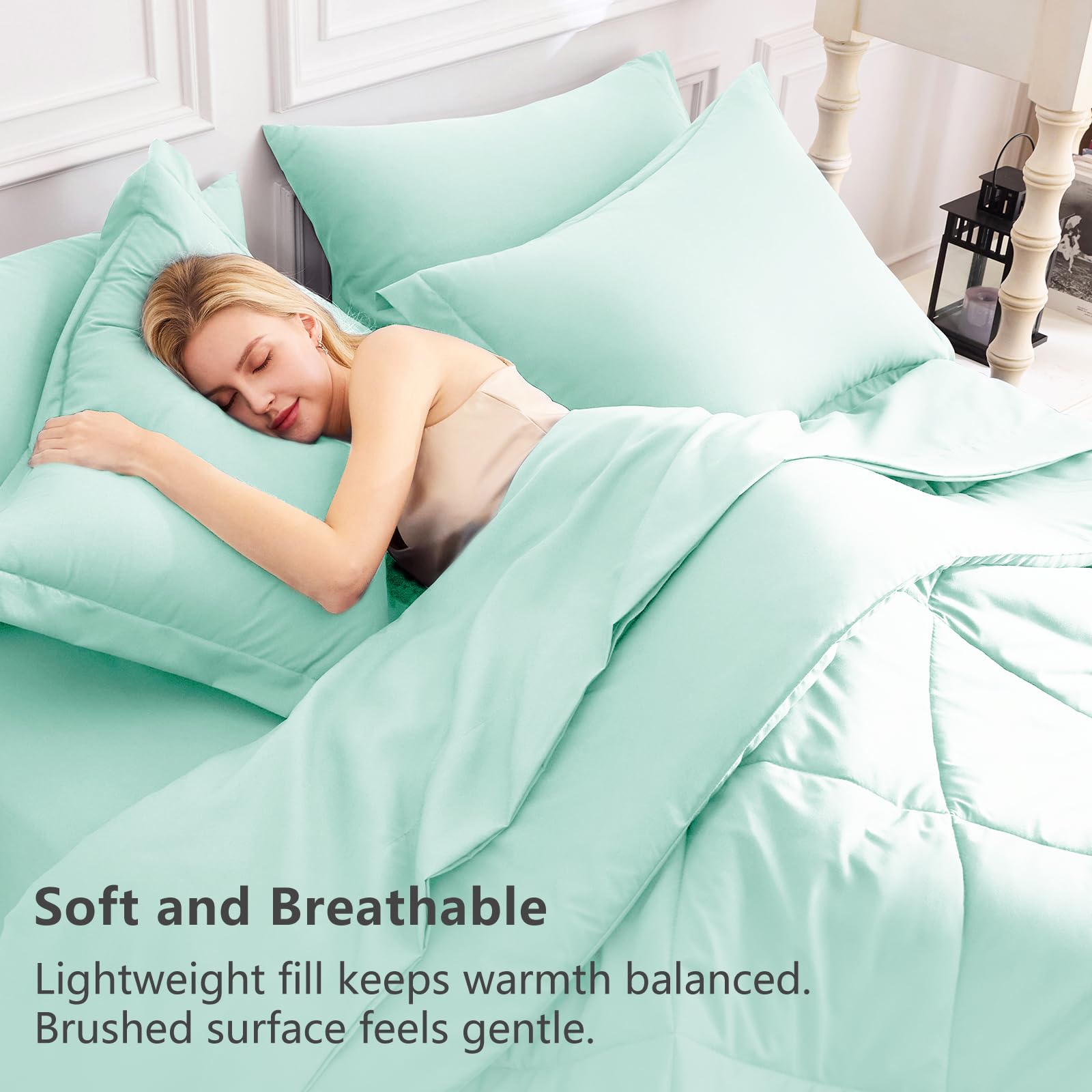 Fitted sheet with deep pocket fits mattresses up to 14 inches for a secure fit.